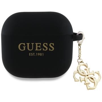 Carcasa de Silicona Guess 4G Charm para AirPods 4 - Negro