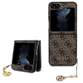 Carcasa Híbrida Guess 4G Charms Collection para Samsung Galaxy Z Flip5 - Marrón