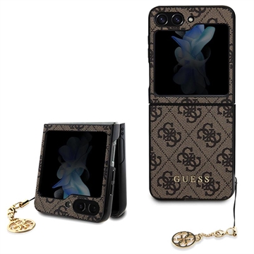 Carcasa Híbrida Guess 4G Charms Collection para Samsung Galaxy Z Flip5 - Marrón