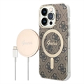 Carcasa & Cargador Inalámbrico Guess 4G Edition Bundle Pack para iPhone 14 Pro (Embalaje abierta - Satisfactoria)