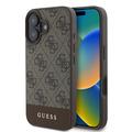 Carcasa Híbrida Guess 4G Stripe para iPhone 16 - Marrón