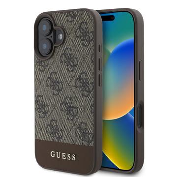 Carcasa Híbrida Guess 4G Stripe para iPhone 16 - Marrón