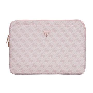 Funda para portátil Guess 4G con bolsillo con cremallera y logotipo triangular - 14" - Rosa