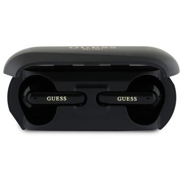Auriculares inalámbricos con estuche de carga Guess Elongated Metallic Printed Logo - Negro