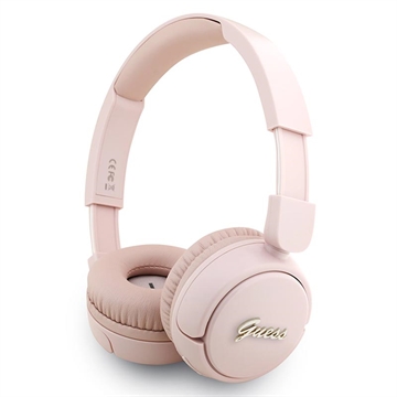 Auriculares On-Ear Bluetooth 5.3 Guess Metal Logo Script - Rosa