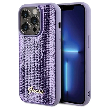 Carcasa Guess Sequin Script Logo para iPhone 15 Pro Max - Púrpura