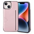 Funda con Cartera Hanman Mika para iPhone 14 - Rosa Dorado