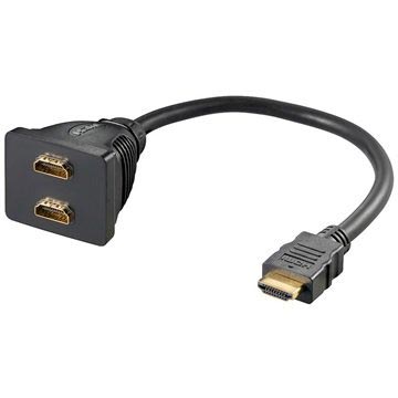 Adaptador HDMI / 2x HDMI con contacos chapados en oro - 10cm