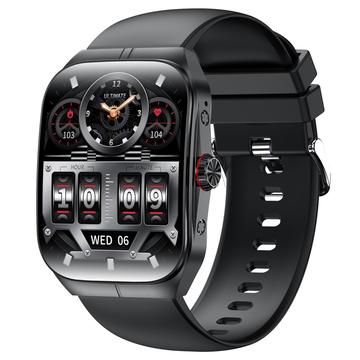Reloj inteligente HK80 con pantalla curva AMOLED, llamadas Bluetooth, monitor de salud y NFC - Negro