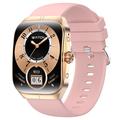 HK80 Smart Watch with AMOLED Curved Screen, Bluetooth Call, Health Monitor & NFC (Open-Box Satisfactory) - Gold