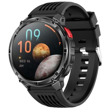 HT33 Health Monitoring Bluetooth Smartwatch con idioma danés - Pantalla IPS de 1,7" - Negro