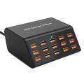 HW15 Estación de carga USB de 15 puertos con pantalla digital - 100W - Negro
