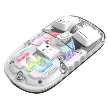 HXSJ T200 Ratón Bluetooth inalámbrico de modo dual con iluminación RGB