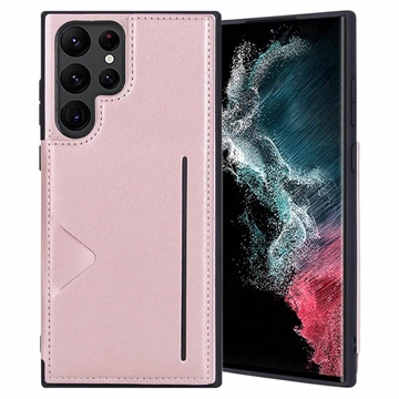 Funda con Cartera Hanman Mika para Samsung Galaxy S23 Ultra 5G - Rosa Dorado