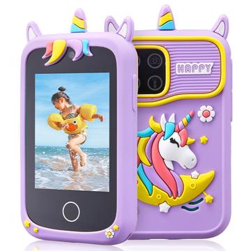 Happy Unicorn Z10 X Type Juguete inteligente para niños con cámara, 20 juegos y reproductor de música - Morado
