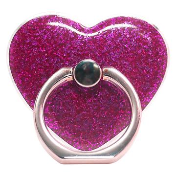 Soporte De Anillo De Brillo En Forma De Corazón Para Soporte De Teléfono Con Hebilla De Metal Para Teléfono Inteligente