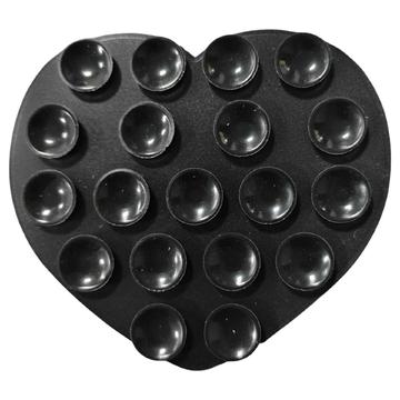 Soporte para teléfono con ventosa de silicona adhesiva en forma de corazón