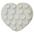 Soporte para teléfono con ventosa de silicona adhesiva en forma de corazón - Blanco