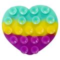 Soporte de ventosa de silicona de doble cara en forma de corazón para Smartphones - Colorido