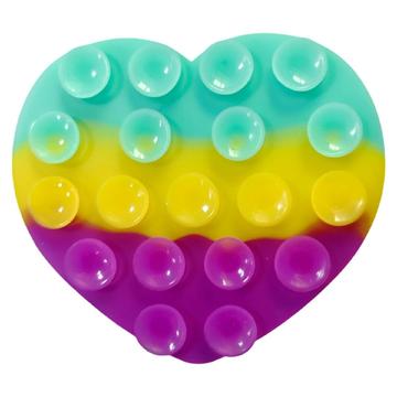 Soporte de ventosa de silicona de doble cara en forma de corazón para Smartphones - Colorido