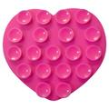 Soporte con ventosa de silicona de doble cara en forma de corazón para Smartphones - Hot Pink