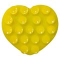 Soporte con ventosa de silicona de doble cara en forma de corazón para Smartphones - Amarillo