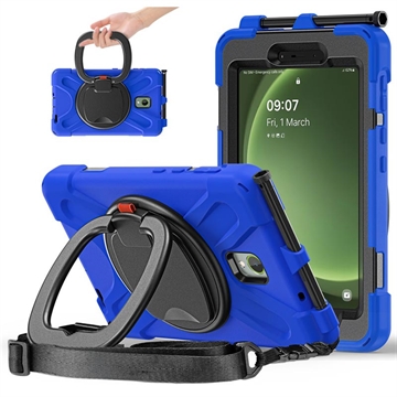 Funda con Correa de Mano Heavy Duty 360 para Samsung Galaxy Tab Active5 - Azul / Negro