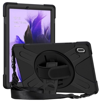 Funda con Correa de Mano Heavy Duty 360 para Samsung Galaxy Tab S7 FE - Negro