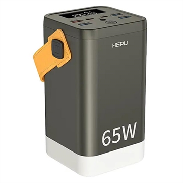 Hepu XXL HP211 60000mAh Banco de energía con 2xUSB-C PD, 4xUSB-A - 65W - Negro