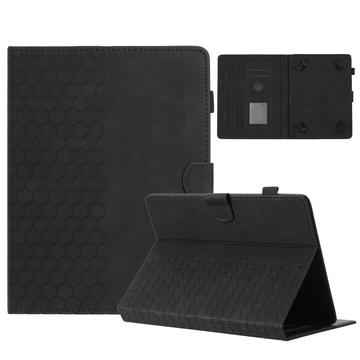 Funda universal para tablet con diseño de nido de abeja y ranuras para tarjetas - 10" - Negro