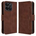 Funda tipo billetera con tarjetero para Honor 200 Smart/X7c - Marrón