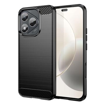 Carcasa de TPU Brushed para Honor 400 Lite/X70i - Fibra de Carbono - Negro