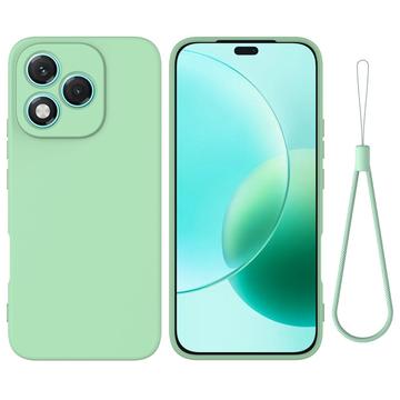 Honor 400 Lite Funda de silicona líquida con correa de mano - Verde