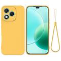 Honor 400 Lite Funda de silicona líquida con correa de mano - Amarillo