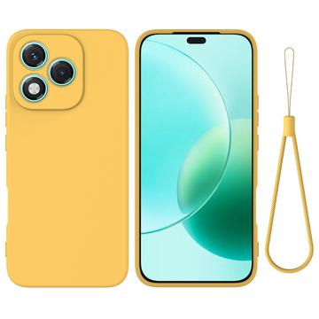 Honor 400 Lite Funda de silicona líquida con correa de mano - Amarillo