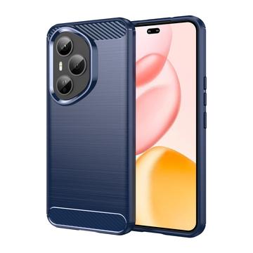 Carcasa de TPU Brushed para Honor 400 Pro - Fibra de Carbono - Negro - Azul