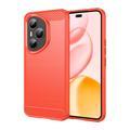 Carcasa de TPU Brushed para Honor 400 Pro - Fibra de Carbono - Rojo