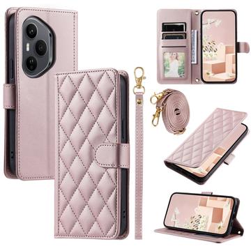 Funda acolchada de lujo para Honor 400 Pro - Estilo Cartera - Oro rosa