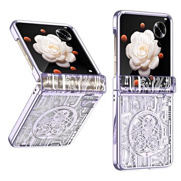 Funda de plástico galvanizado Mechanical Legend para Honor Magic V Flip - Púrpura