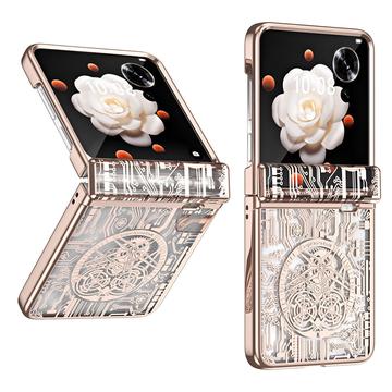 Funda de plástico galvanizado Mechanical Legend para Honor Magic V Flip - Rosa Dorado