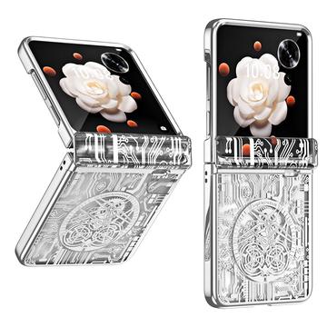 Funda de plástico galvanizado Mechanical Legend para Honor Magic V Flip - Plata