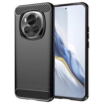 Carcasa de TPU Brushed para Honor Magic6 - Fibra de Carbono - Negro