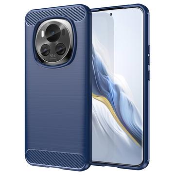 Carcasa de TPU Brushed para Honor Magic6 - Fibra de Carbono - Azul