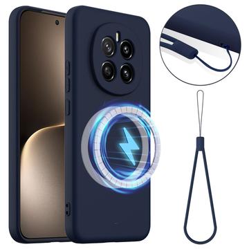 Funda de Silicona Líquida para Honor Magic7 - Compatible con MagSafe - Azul Oscuro