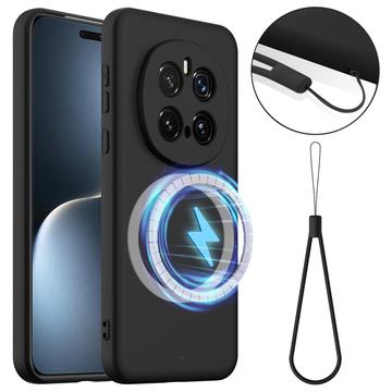 Funda de Silicona Líquida para Honor Magic7 Pro - Compatible con MagSafe - Negro