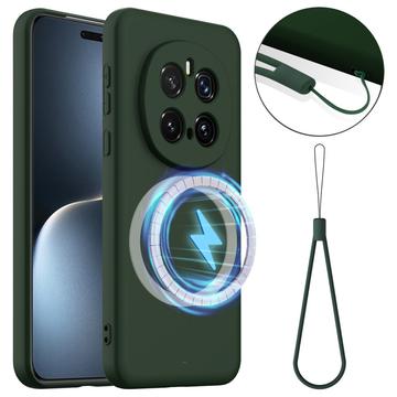 Funda de Silicona Líquida para Honor Magic7 Pro - Compatible con MagSafe - Verde Oscuro