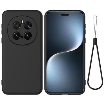 Honor Magic7 Pro Funda de silicona líquida con correa de mano