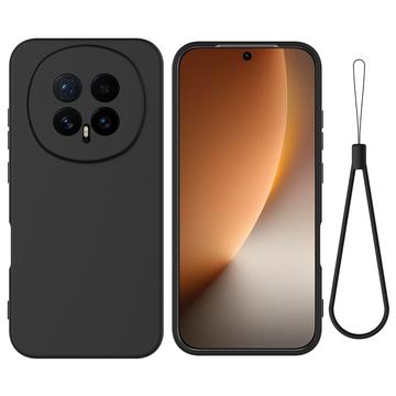 Honor Magic8 Funda de silicona líquida con correa de mano - Negro