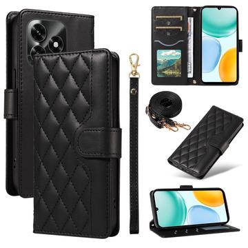 Funda acolchada de lujo para Honor X5c Plus - Estilo Cartera - Negra