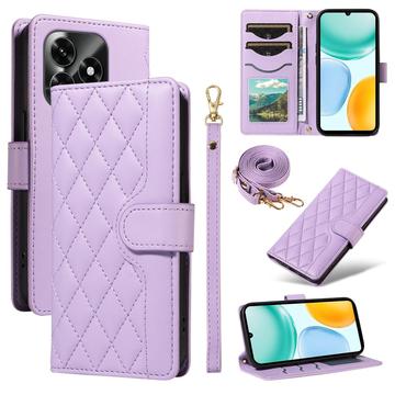 Funda acolchada de lujo para Honor X5c Plus - Estilo Cartera - Morado